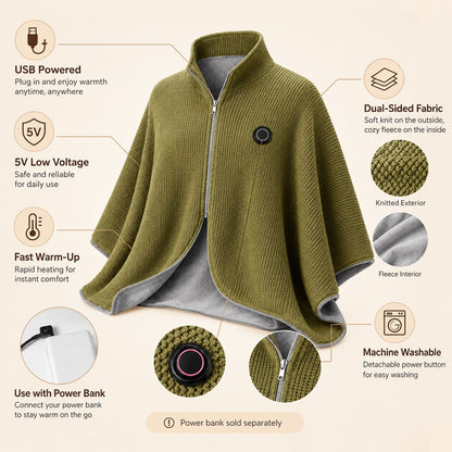 🎄 Best Christmas Gift for Family! ❄️ Stay Warm All Winter — Portable Electric Heated Blanket Shawl