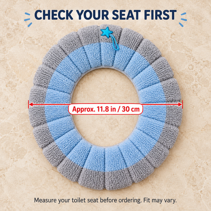 🚽Soft Plush Toilet Seat Cover, Segmented Fabric, Warm & Comfortable
