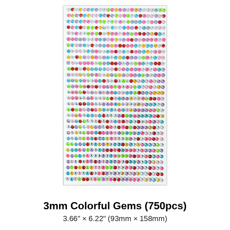 3mm Colorful Rhinestones