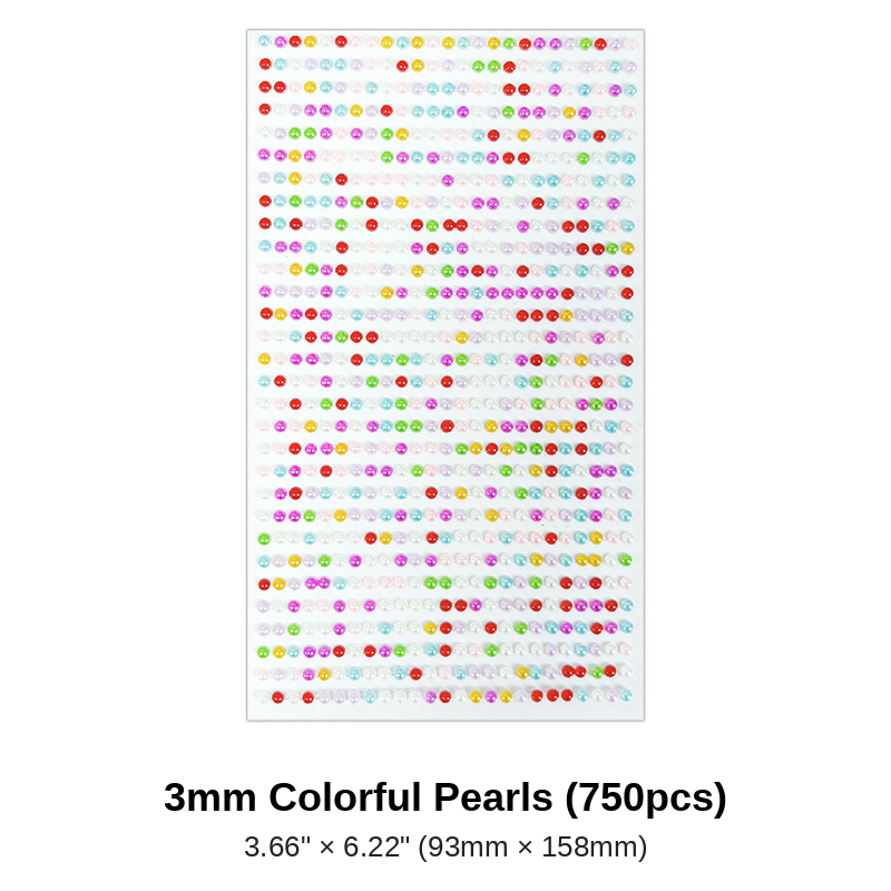 3mm Colorful Pearl Gems