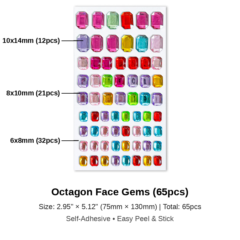 65-Pc Octagon Gems