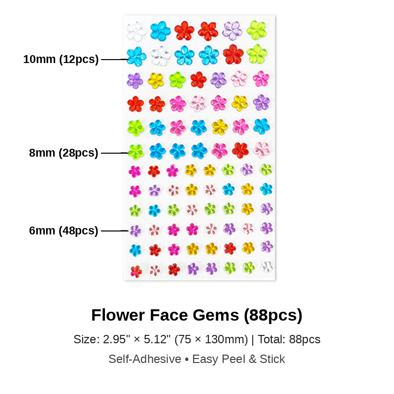 88-Pc Flower Gems
