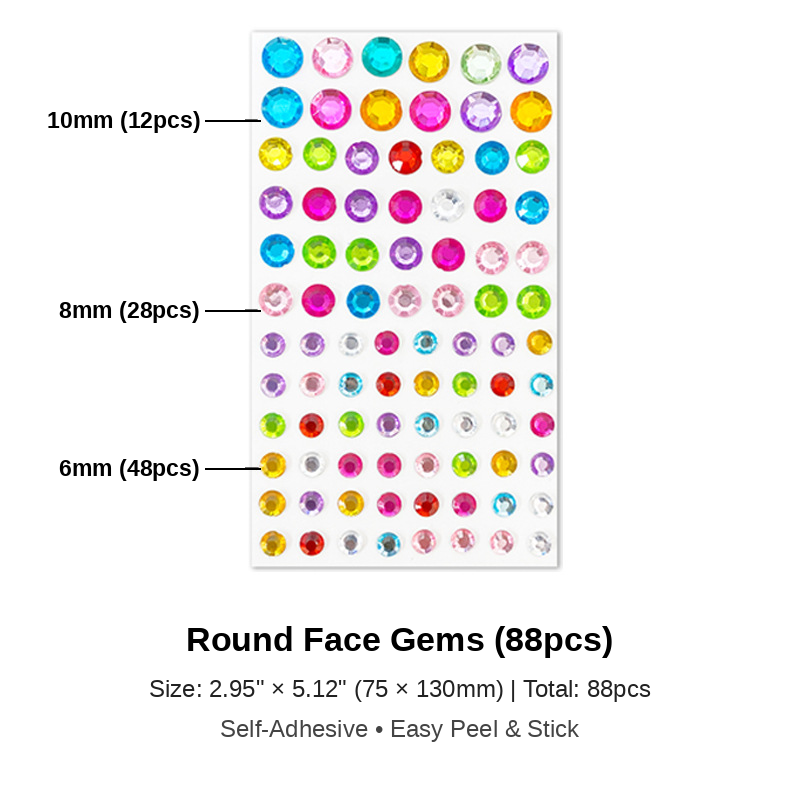 88-Pc Round Gems
