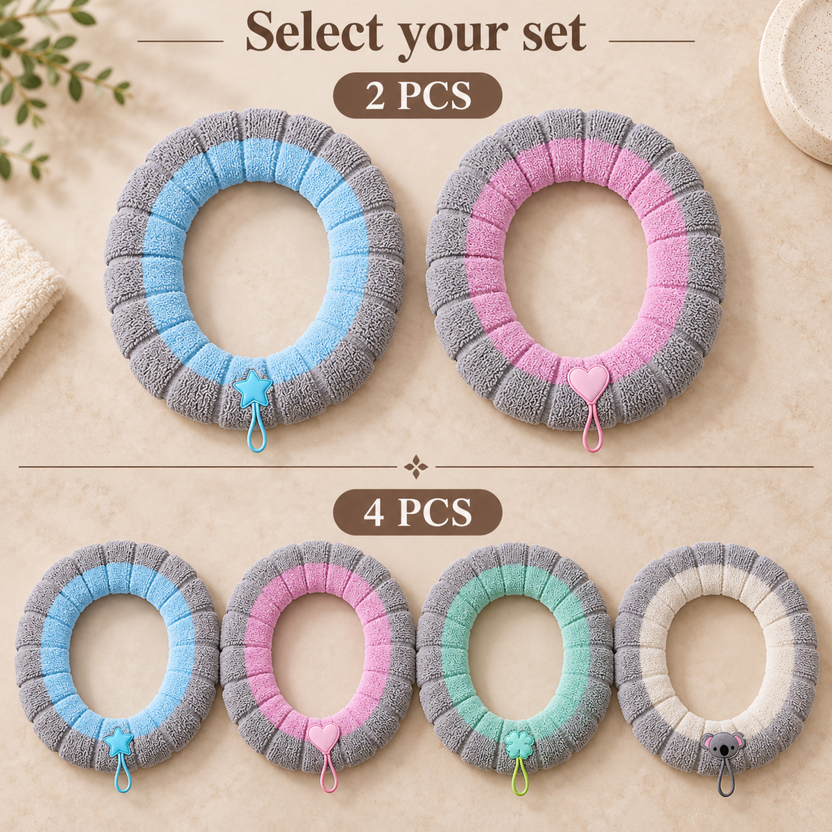 🚽Soft Plush Toilet Seat Cover, Segmented Fabric, Warm & Comfortable