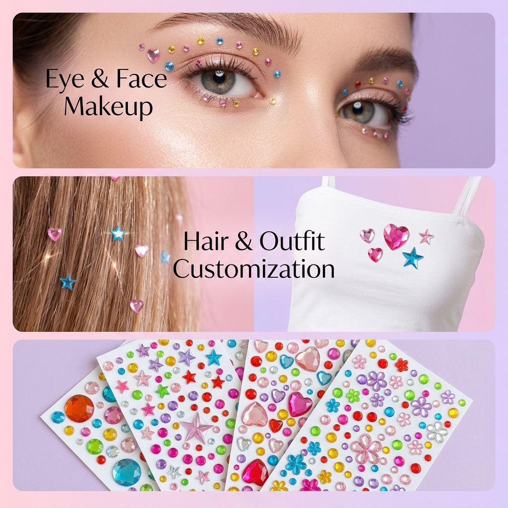 RZXEA™💎 Unprecedented Beauty – Trending Face Crystal Stickers