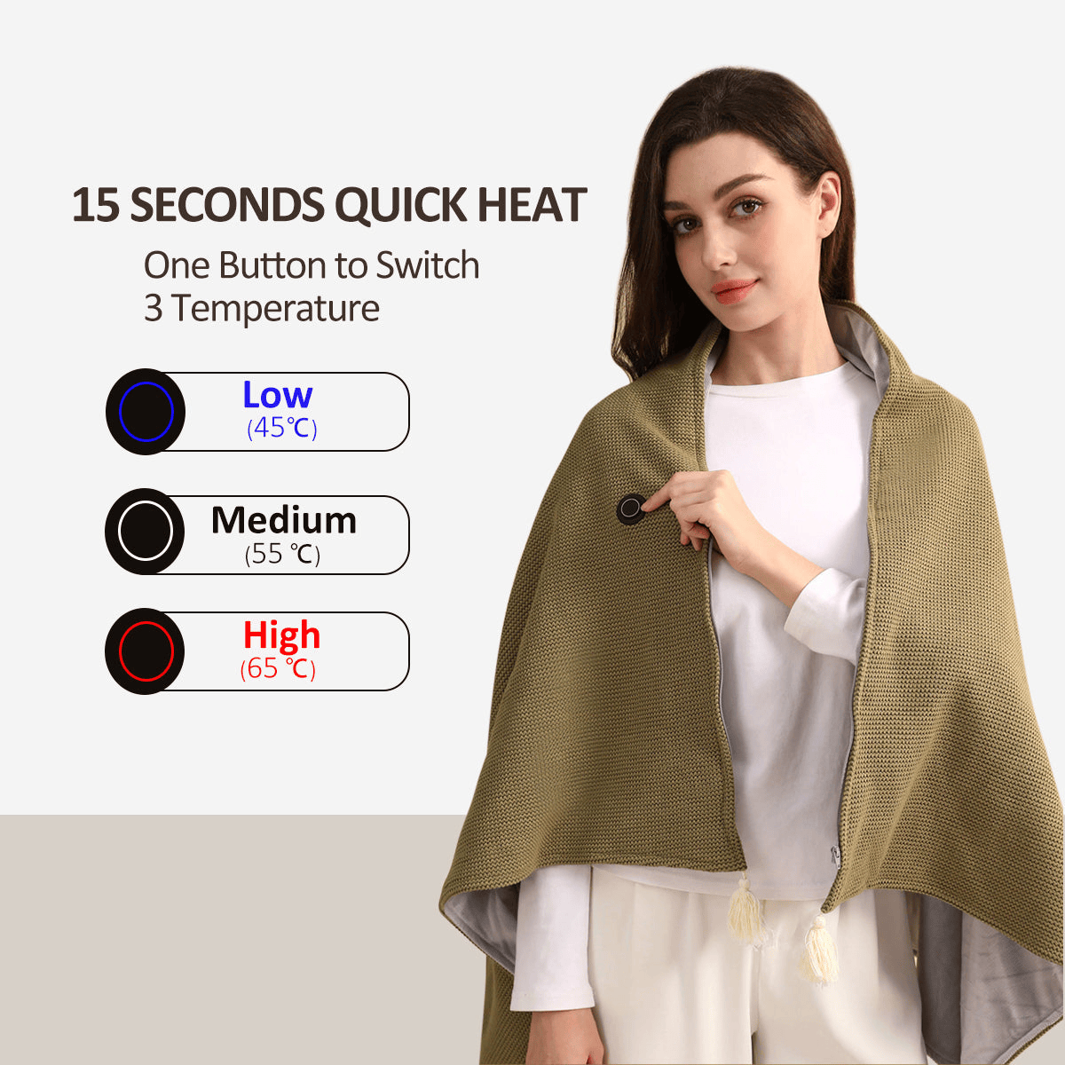 🎄 Best Christmas Gift for Family! ❄️ Stay Warm All Winter — Portable Electric Heated Blanket Shawl