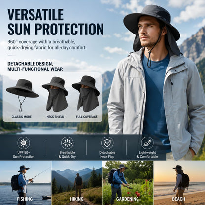 ☀️ Flash Sale  🔥 UPF 50+ Sun Protection Hat With Full Face & Neck Coverage