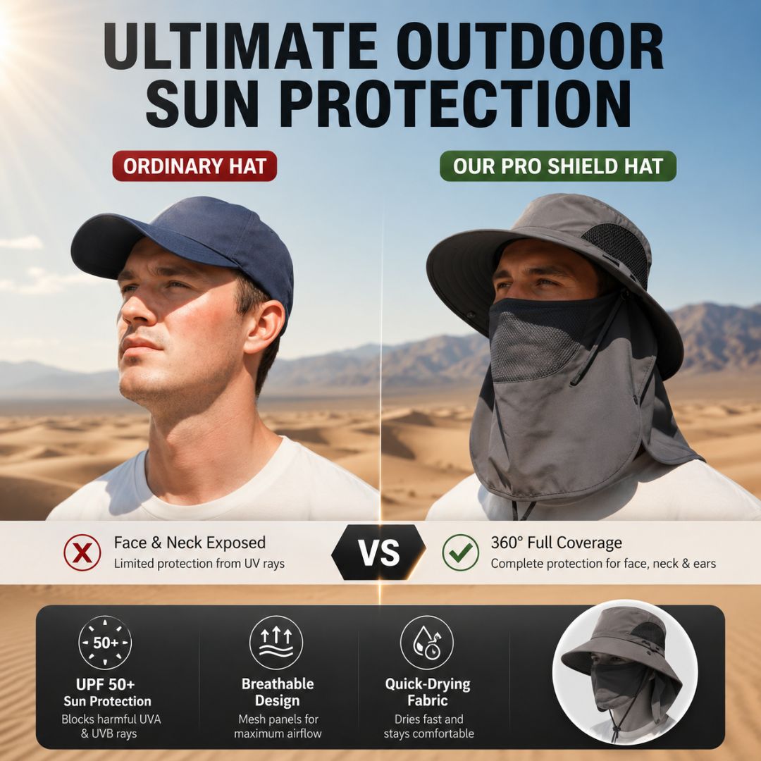 ☀️ Flash Sale  🔥 UPF 50+ Sun Protection Hat With Full Face & Neck Coverage