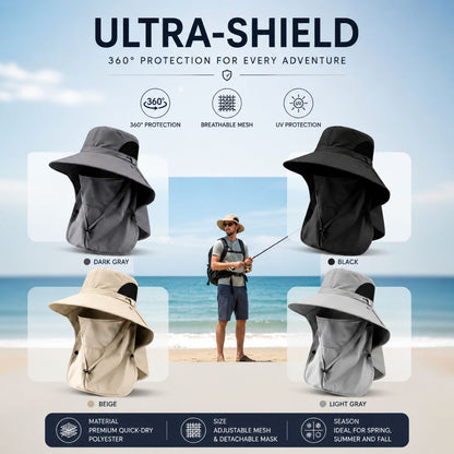 ☀️ Flash Sale  🔥 UPF 50+ Sun Protection Hat With Full Face & Neck Coverage