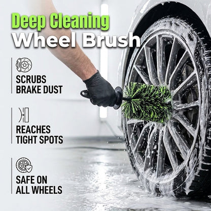🧼Wheel Barrel Cleaning Brush – Deep Reach Microfiber for Rims, Calipers & Engine Bay