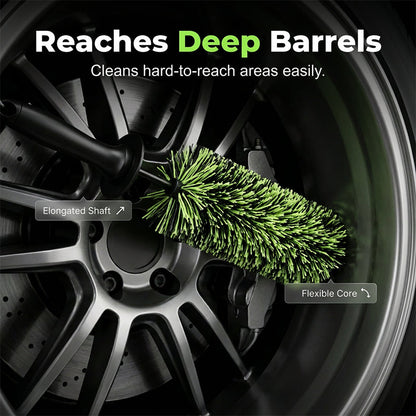 🧼Wheel Barrel Cleaning Brush – Deep Reach Microfiber for Rims, Calipers & Engine Bay