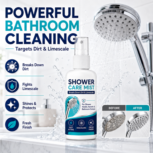 🚿 Instant Limescale Remover Spray | 🧼Restore Shiny Chrome & Water Flow