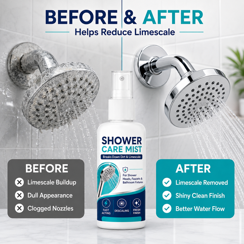 🚿 Instant Limescale Remover Spray | 🧼Restore Shiny Chrome & Water Flow