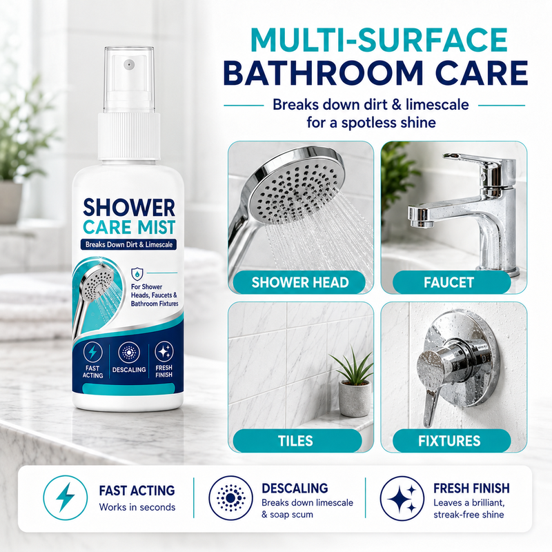 🚿 Instant Limescale Remover Spray | 🧼Restore Shiny Chrome & Water Flow