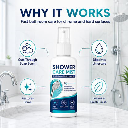 🚿 Instant Limescale Remover Spray | 🧼Restore Shiny Chrome & Water Flow