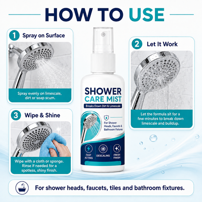 🚿 Instant Limescale Remover Spray | 🧼Restore Shiny Chrome & Water Flow