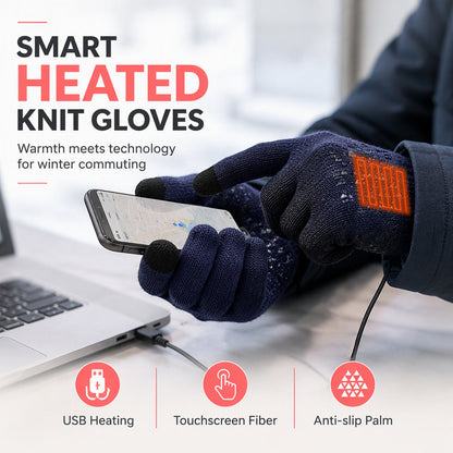 ❄️USB Heated Knit Gloves – Warmth & Touchscreen Ready