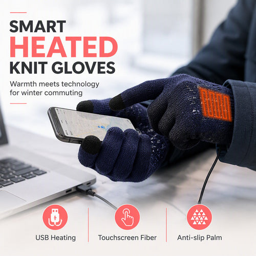 ❄️USB Heated Knit Gloves – Warmth & Touchscreen Ready