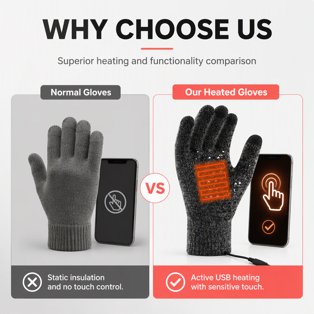 ❄️USB Heated Knit Gloves – Warmth & Touchscreen Ready