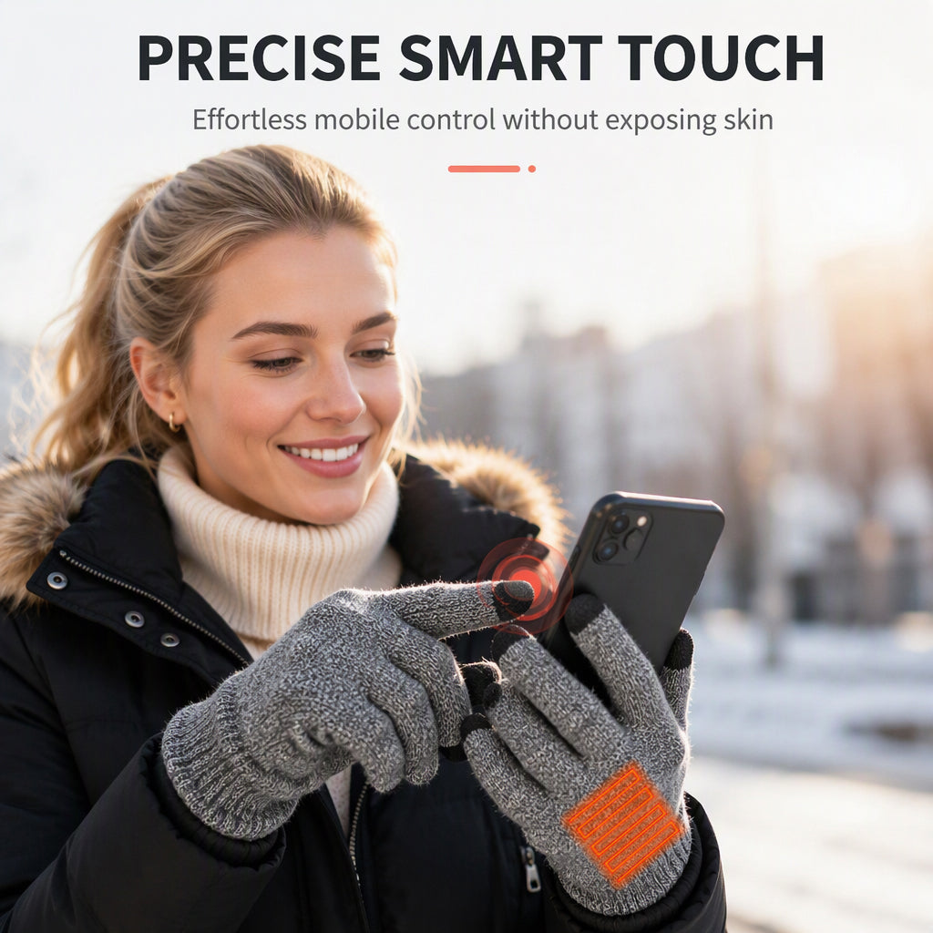 ❄️USB Heated Knit Gloves – Warmth & Touchscreen Ready