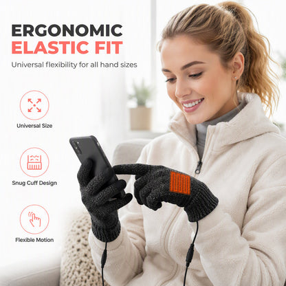 ❄️USB Heated Knit Gloves – Warmth & Touchscreen Ready